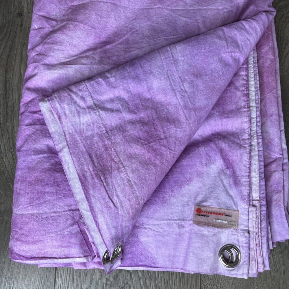 Crushed Muslin Background Purple Mist 15 x 18' by Amvona 100% cotton Grommets